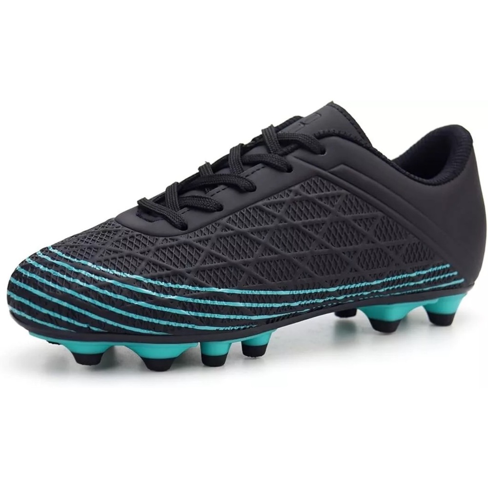 Brooman Kids Black/Green Soccer Cleats Size 4.